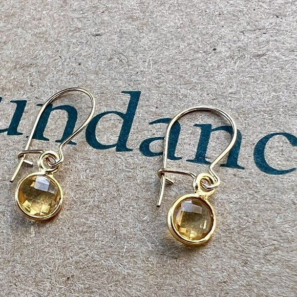 Sundance $78 NEW 3/4" CITRINE 12kt Gold GF NOVEMBER Birthstone Gemstone Earrings - Picture 2 of 6